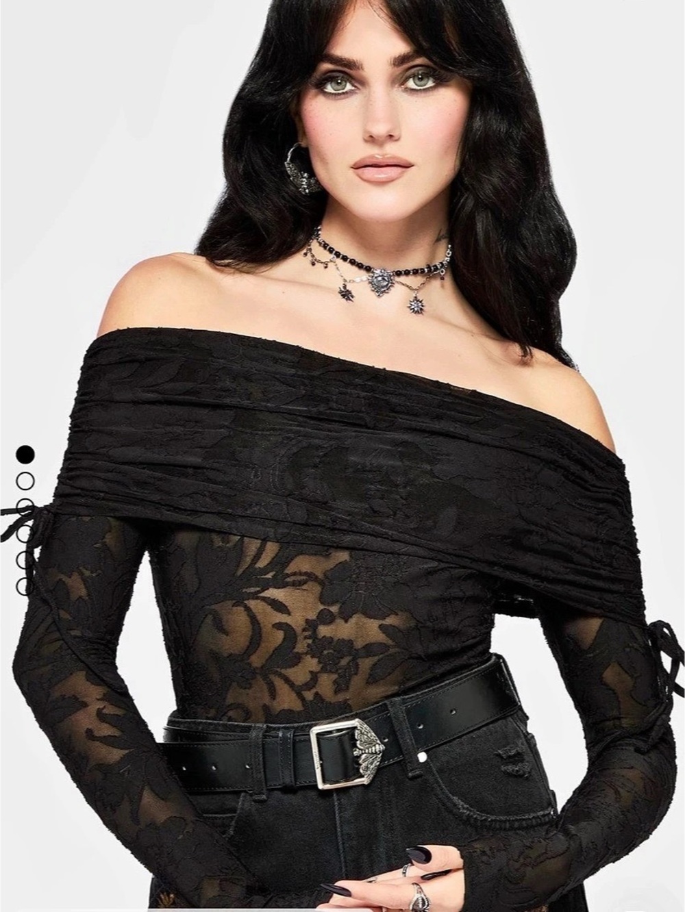 Disturbia Demi Devore Ruched Off The Shoulder Top
